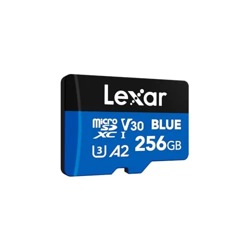 Lexar Blue Micro SD Karte 256GB, bis zu 160 MB/s Lesen, microSDXC UHS-I-Karte, Klasse 10, U3, V30, A2, Full-HD & 4K-Video, Hochgeschwindigkeits-Speicherkarte für Smartphones/Tablets/Action-Kameras