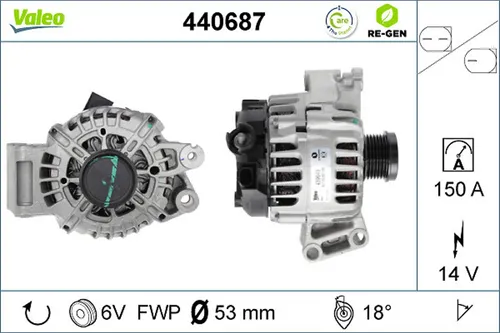 VALEO Generator 14V 150A für Ford Modelle - Autoteile - Leistungsstarker Generator mit 150A Ladestrom, ideal für Ford Focus und Kuga, sorgt für zuverlässige Energieversorgung und optimale Fahrzeugleistung.