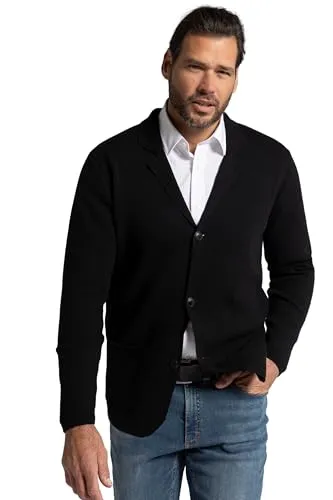 JP1880 Herren große Größen Übergrößen Menswear L-8XL Stricksakko, FLEXNAMIC®, Milano-Strick, Reverskragen, bis 8 XL