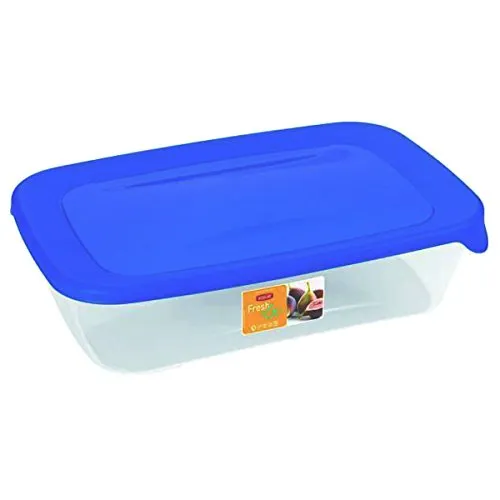 Curver 00554-139-01 Rechteckige Frischhaltedose Fresh und Go, 1 L, transparent/blau