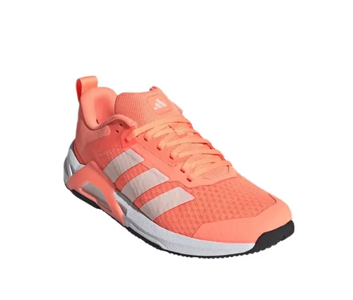 adidas Dropset Control Trainer Fitnessschuhe Damen orange/weiß, Größe 40 (US 8) - Stabilität und Komfort für dein Training: Dieser adidas Schuh bietet eine breite Passform und zuverlässige Unterstützung beim Krafttraining. Das atmungsaktive Mesh-Obermaterial sorgt für angenehme Frische.