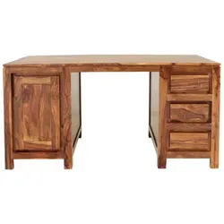 Schreibtisch Gani 160x76x80 aus indischem Sheesham-Massivholz