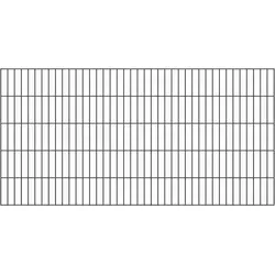 Alberts Doppelstab-Gittermatte 2000 mm x 1400 mm - Gartenzäune | Langlebiger und robuster Zaun aus verzinktem Stahl, kunststoffbeschichtet in anthrazit, ideal für zuverlässige Einzäunung