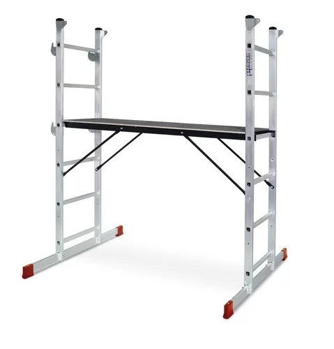 BRB-Lagertechnik Arbeitsgerüst - Gerüst für vielseitige Anwendungen, schnell und sicher montierbar, ideal für Arbeiten in großer Höhe mit einer maximalen Arbeitshöhe von 295 cm.