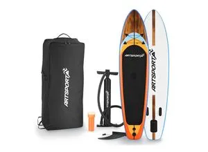 ArtSport Stand Up Paddle Board Beach Rocker - Aufblasbares SUP Board Set bis 150 kg - SUP / Stand Up Paddling - Ideal für aktive Sommerliebhaber, vielseitig einsetzbar auf Flüssen und in Ufernähe, belastbar bis 150 kg.