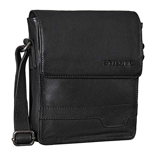 STILORD 'Sven' Herrenhandtasche aus Leder - Messenger-Bag aus echtem Rindsleder, ideal für Tablets bis 8 Zoll und perfekt für stilbewusste Männer. Hochwertige Verarbeitung trifft auf zeitloses Design.