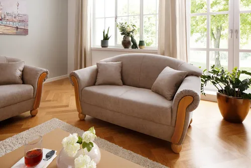 Home affaire 2-Sitzer Milano Vintage, mit Federkern, Bezug in Lederoptik, incl. Zierkissen