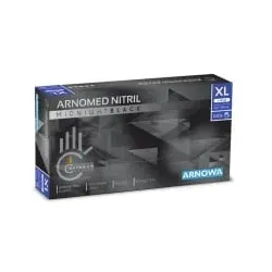 ARNOMED Nitril Midnight Black Einmalhandschuh, puderfrei, schwarz 391-XL , 1 Packung = 100 Stück, Größe XL