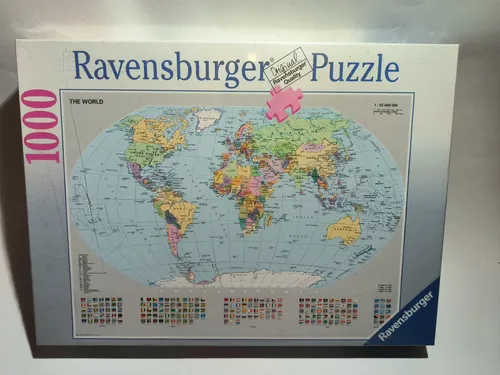 Puzzle RAVENSBURGER Weltkarte Die Welt / No.156528 1000 Teile Globus 1998