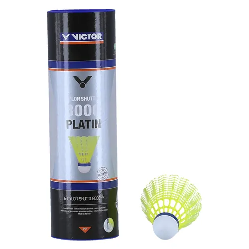 Victor Badmintonbälle Shuttle 3000 Nylon Dose gelb 6er