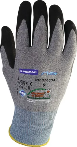 Paar Handschuhe Flex N Gr.8 grau/schwarz EN 388 Kat.II PROMAT 1