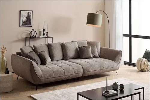 exxpo - sofa fashion Big-Sofa Triton Mega Sofa,toller Sitzkomfort, Steppung im Sitz, Breite 311cm, inkl.10-teiliges Kissenset,gemütliches Megasofa,viel Platz zum Relaxen