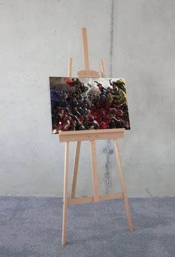 Komar Leinwandbild Avengers War - 60 x 40 cm, Disney - Erlebe die Abenteuer der Avengers! Dieses hochwertige Wandbild bringt spannende Details in jedes Kinderzimmer. Gefertigt aus deutschem Qualitätsvlies und echtem Kiefernholz, bietet es eine langlebige und sichere Dekoration.