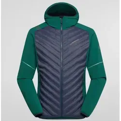 La Sportiva Herren Jacke Koro JKt M Night Sky/Jungle, Gr. XL - Laufbekleidung für Trailrunning: Leichte, windbeständige Jacke mit Primaloft® Thermoplume-Isolierung für optimale Wärme und Atmungsaktivität in winterlichen Berglandschaften.