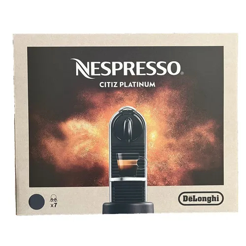 Nespresso De'Longhi CitiZ Platinum EN220.T - Kapsel-Kaffeemaschine - 1-Tassen-Kaffeemaschine mit 4 Tassengrößen und 19 bar Druck für perfekten Espresso und Lungo, elegantes Design und energiesparender Eco-Modus.