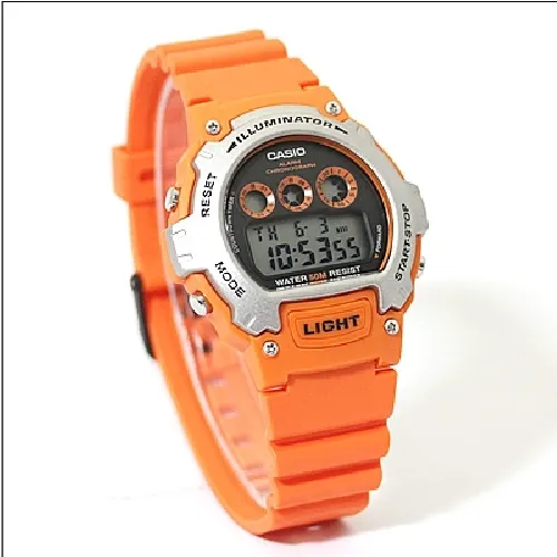 Casio Sportuhr W-214H-4AVEF - Digitale Armbanduhr mit Alarm und Stoppuhr, wasserdicht bis 100m – ideal für Sport und Freizeit. Robustes Kunststoffarmband und klare Ablesbarkeit.