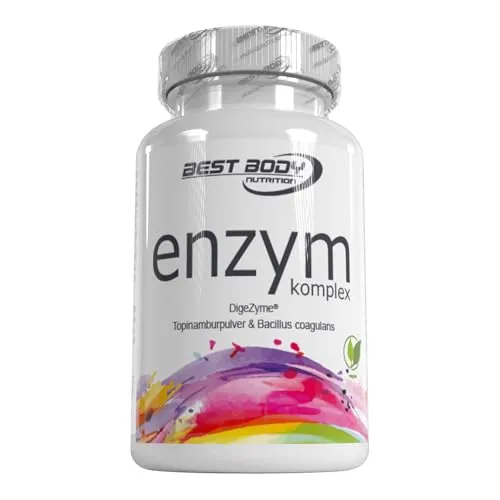 Best Body Nutrition Enzym Komplex - 90 Kapseln - Verdauungsenzyme - vegan - inkl. Alpha Amylase, Lipase, Protease, Laktase
