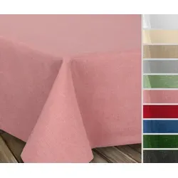 Beautex Tischdecke Fleckenabweisende bügelfreie Tischdecke mit Lotuseffekt, Leinenoptik (1-tlg) rosa Eckig | 135 cm x 180 cm