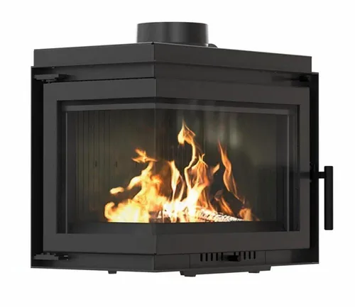 Eck-Kamineinsatz ILDNORD BERGEN mit Seitenglas links - 8 kW - Der ILDNORD BERGEN Kamineinsatz bietet effiziente Strahlungswärme und eine große Sichtscheibe für optimale Flammensicht. Ideal für modernen Wohnkomfort und umweltfreundliches Heizen.