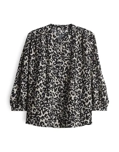 OPUS Damen Dreiviertelarmbluse FAMELIA Regular - Elegante Printbluse mit Jacquard Struktur - Damenblusen mit feiner Jacquard Struktur, ideal für vielseitige Outfits - elegant zur Stoffhose oder lässig zur Denim.