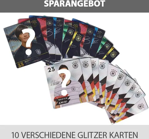 EM 2020 REWE + WM 2018 REWE Sammelkarten - je 10 verschiedene GLITZER Karten