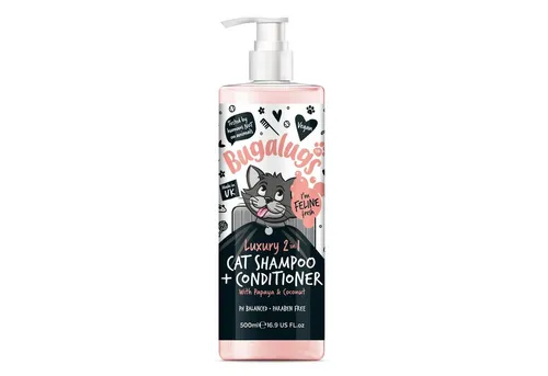 Bugalugs Fellpflege Bugalugs 2in1 Katzenshampoo + Conditioner 500 ml Pumpdosierer, 500 ml, (1-St), ph neutral, Katzen Shampoo, Lake District