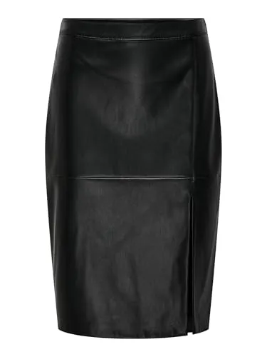 ONLY Bleistiftrock ONLOLINE - Eleganter schwarzer Rock - Bleistiftrock in schmaler Passform, knielang und aus 100% Polyester, ideal für schicke Anlässe oder das Büro.