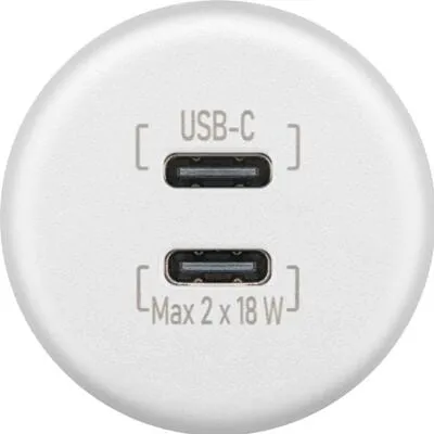 WTS 61695 - Caravan - Steckdose mit 2x USB-C, weiß - Wohnwagen-/Mobil Zubehör mit zukunftssicherem USB-C Charger für schnelles Laden unterwegs. Ideal für Wohnmobile, Caravans und Boote – bis zu 50 % schneller als herkömmliche Ladegeräte.