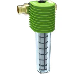 GB Feinfilter BOXER KX 1 1/2", DN 40 - DVGW-zertifiziert - Sanitärinstallation mit transparent-blauer Filterglocke für einfache Sichtkontrolle, wartungsfreundlich ohne Werkzeug und schützt Ihre Hausinstallation effektiv.