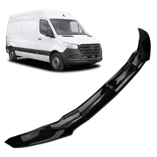 CHROMEMASTER | Steinschlagschutz; Motorhaubenabdeckung Kompatibel mit Mercedes Sprinter 2018+ | ABS, Glänzend, Schwarz; Motorhaubenschutz, Deflektor Schützt die Motorhaube vor Steinen