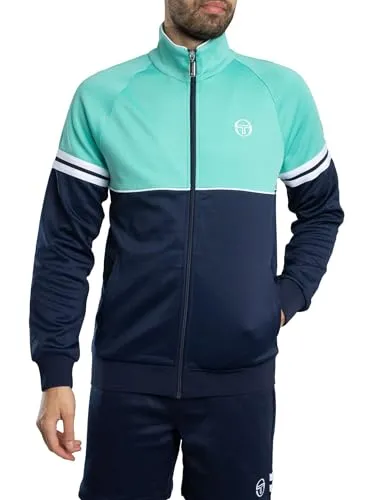 Sergio Tacchini Orion-Trainingsjacke, Mehrfarbig L - Stilvolle Sportjacke - Die Sergio Tacchini Orion Trainingsjacke in Poolblau/Marineblau/Weiß kombiniert sportliches Design mit Alltagstauglichkeit. Der durchgehende Reißverschluss und die elastischen Bündchen sorgen für Komfort und eine optimale Passform.