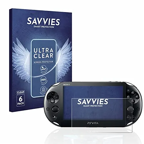 Savvies 6 Stück Schutzfolie für Sony Playstation Vita Displayschutz-Folie Ultra-Transparent