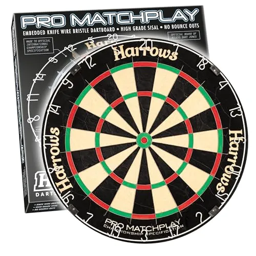Harrows Dart Board Pro Matchplay I Dartscheibe, offizielle Größe, Dartscheibe mit ultradünnem Messerdraht für maximale Punktzahl, kompatibel mit Dartscheibenständer, Dartscheibenbeleuchtung