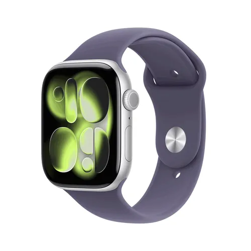 Apple Watch Series 11 46 mm Silber Sportarmband M/L - Smartwatch mit EKG-Herzfrequenzmesser und präziser Schlafmessung. Das Always-on-Display sorgt für ständige Sichtbarkeit deiner Benachrichtigungen – ideal für Fitness und Gesundheit.