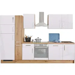 Küchenblock ALESSA - weiß - Artisan Eiche - 310 cm