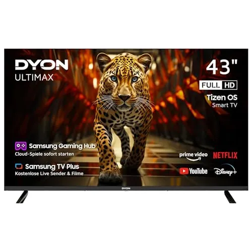 Dyon Ultimax 43F-TI LED-Fernseher - 43 Zoll Full HD Smart-TV mit Triple-Tuner für besten Empfang, WLAN und LAN für einfaches Streaming, ideal für Ihr Wohnzimmer.