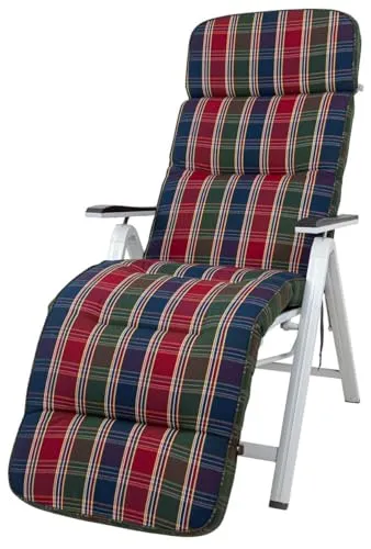 KETTtex Relaxliege Sesselauflage Kreta 8699 kariert - Hochwertige Auflage für Relaxsessel mit stylischem kariertem Design. Ideal für zusätzlichen Komfort und individuelle Gestaltung. Maße: 175x50x9 cm, aus 100% Dralon, handwaschbar.