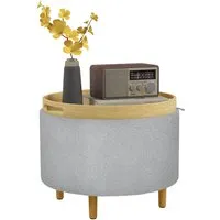 HOMCOM Sitzhocker Ottomane mit Stauraum - Stilvolle Hocker mit klappbarem Deckel, der in einen Couchtisch verwandelt werden kann. Bietet versteckten Stauraum für Fernbedienungen und Spielzeug, ideal für Wohnzimmer und Schlafzimmer.