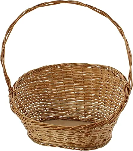 Dekoleidenschaft Geschenkbox Präsentkorb "Natur" aus Weide - Handgefertigter ovaler Weidenkorb in 3 Größen, ideal für kreative Geschenke oder stilvolle Aufbewahrung. Lieferung ohne Inhalt.