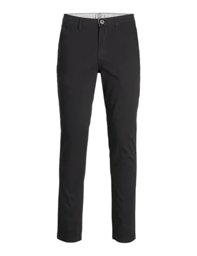 JACK & JONES Herren Jjimarco Jjdave Akm Black Noos Hose - Wanderhosen mit Slim Fit, knöchellangem Schnitt und praktischen umschlagbaren Säumen, ideal für Outdoor-Aktivitäten und lässige Freizeitlooks.