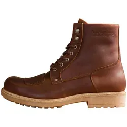 Helstons Mountain Motorradstiefel für Männer, braun, Größe 43 - Robuste Motorradstiefel aus hochwertigem Kalbsleder mit Knöchelschutz und selektiven Verstärkungen für optimalen Schutz und Komfort beim Fahren.