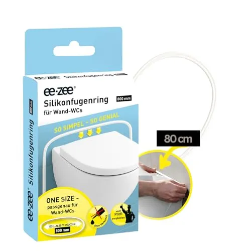 eezee Fugenring 80 cm für WC/Urinal – Werkzeuglose Silikon-Fertigfuge - Erlebe saubere Fugenarbeiten ohne Silikonchaos! Der ee-zee Fugenring ist einfach zuschneidbar, werkzeuglos zu montieren und sorgt für einen spritzwassergeschützten Anschluss in Bad und WC.