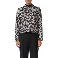 Hemdjacke S.OLIVER BLACK LABEL für Damen, Gr. 36, Schwarz Leo - Funktionsjacke mit leichtem Webstoff und animal-print, ideal für kühle Abende im Garten. Regular Fit und taillenbedeckt für optimalen Tragekomfort.