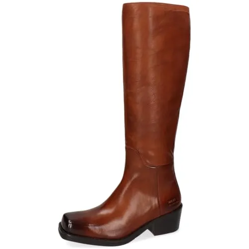 Melvin & Hamilton Shelby 3 Damen Leder-Western Boots - Elegante Stiefel aus vegetabil gegerbtem Kalbsleder mit 5 cm Blockabsatz, ideal für stilvolle Auftritte. Kniehoch und mit praktischem Zipper für einfachen Einstieg.