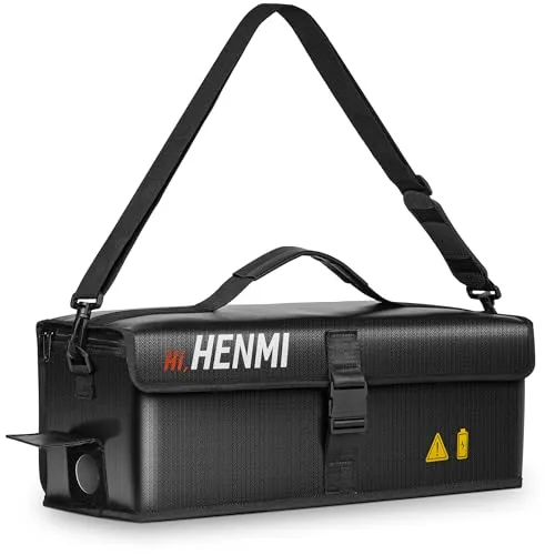 HENMI Ebike Akku Tasche - Fahrradkoffer & Fahrradtransporttaschen, feuerfest bis 1000 °C und wasserdicht für sicheren Transport und Lagerung von E-Bike Akkus.