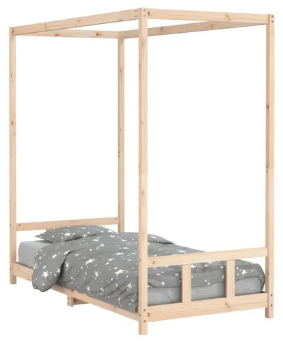 vidaXL Kinderbett 90x190 cm aus massivem Kiefernholz - Robustes Kinderbett mit Baldachin für kreative Privatsphäre, ideal für Kinder ab 4 Jahren. Massivholz sorgt für Stabilität und Langlebigkeit.