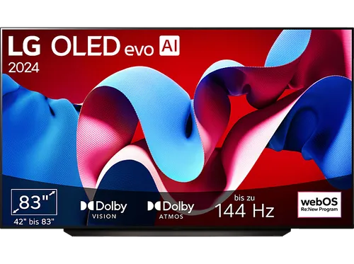 LG OLED83C43LA OLED evo TV - 83 Zoll 4K Smart TV - OLED-TVs mit selbstleuchtenden Pixeln für tiefstes Schwarz und brillante Farben. Erlebe Dolby Vision und Dolby Atmos für ein unvergleichliches Heimkino- und Gaming-Erlebnis.