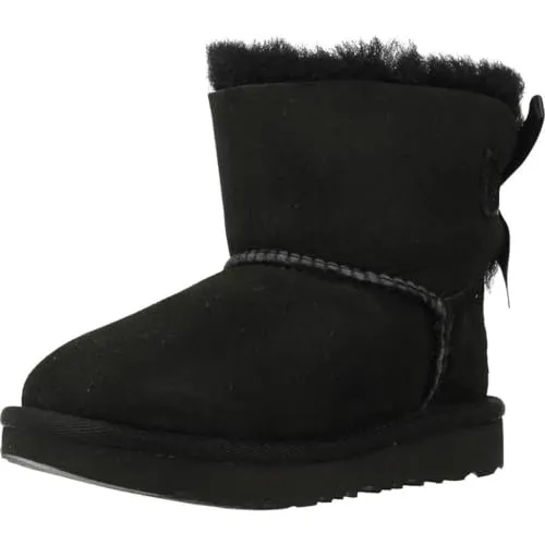 Ugg Kids Mini Bailey Bow II Stiefel Schwarz EU 26 - Stilvolle Stiefel für Kinder mit seidigen Schleifen, superweichem Schaffell und wasserabweisender Behandlung – ideal für Pfützen und Schmutz.