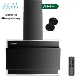 KB ELEMENTS Dunstabzugshaube 60cm – Elegante Umluft-/Abluftlösung mit 1000m³/h - MODERNES DESIGN – Die elegante Glas-Oberfläche verleiht Ihrer Küche einen stilvollen Look. STARKER MOTOR – Mit 1000m³/h sorgt die Dunstabzugshaube für frische Luft und effiziente Entfernung von Kochdämpfen. KOMFORTABLE STEUERUNG – Genießen Sie die einfache Bedienung per Fernbedienung oder Touch-Gestensteuerung.