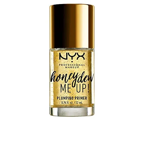 NYX Professional Makeup Honey Dew Me Up Primer - Vegane Make-Up Basis mit Honigmelonen-Extrakt und Goldflocken, ideal für trockene und empfindliche Haut, sorgt für ein strahlendes Finish und hat anti-aging Eigenschaften.